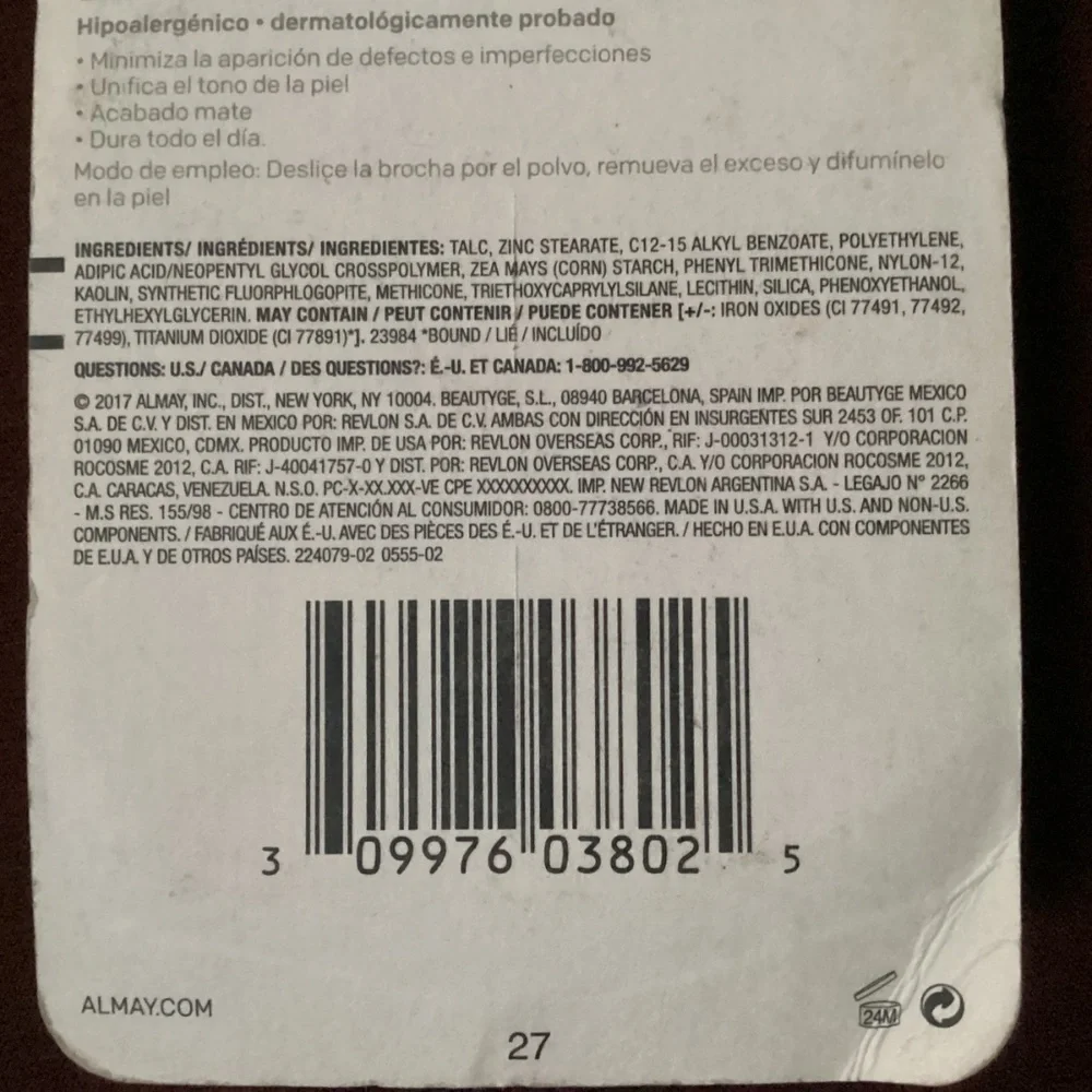 Almay Pressed Powder 200 Light Medium Net Wt. 0.20 oz/5.7 g New/Sealed